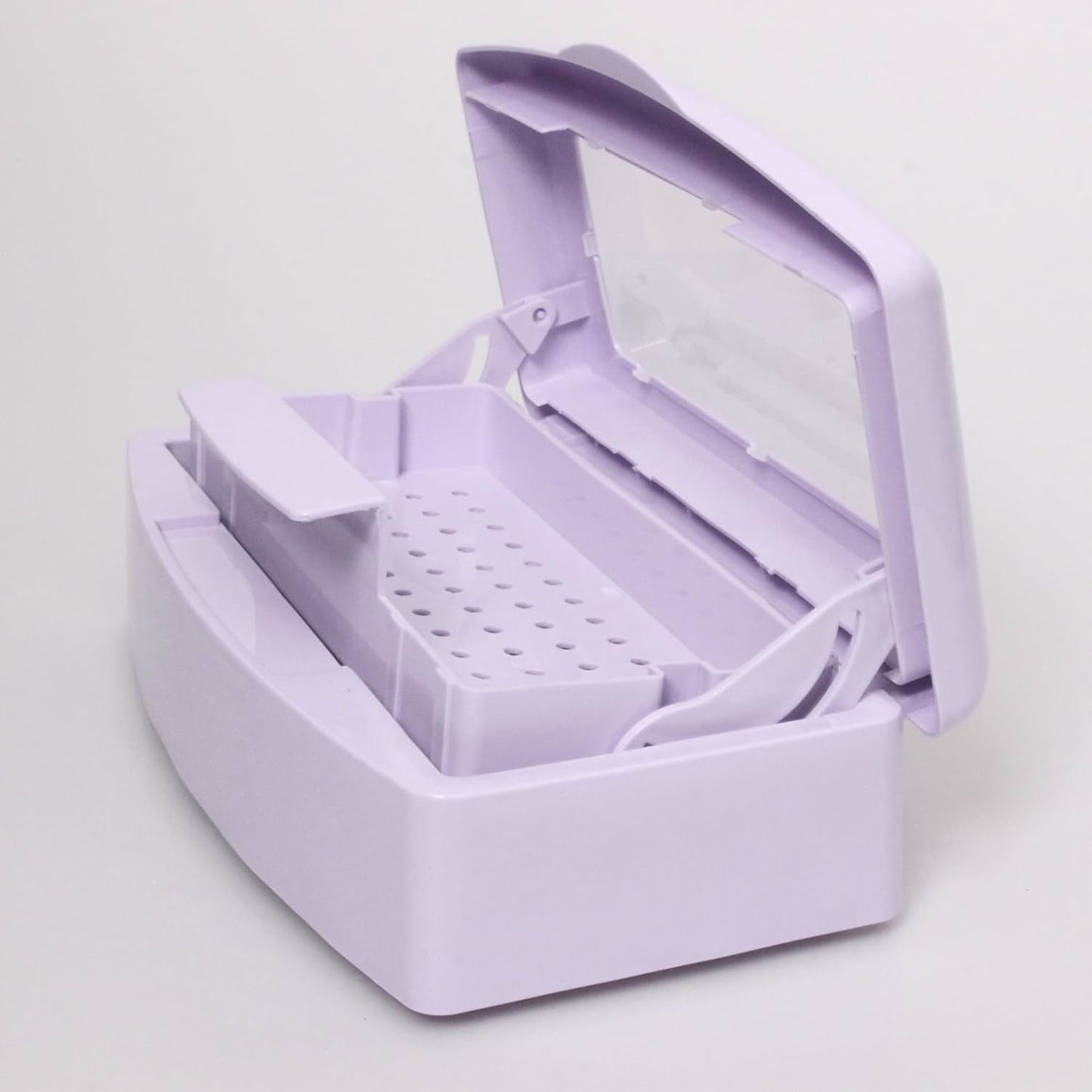 Nail Tool Sterilizer Box, Plastic Sterilization Tray for Tweezer, Eyelash Extensions, Hair Salon, Spa, Nail Implement for Esthetician
