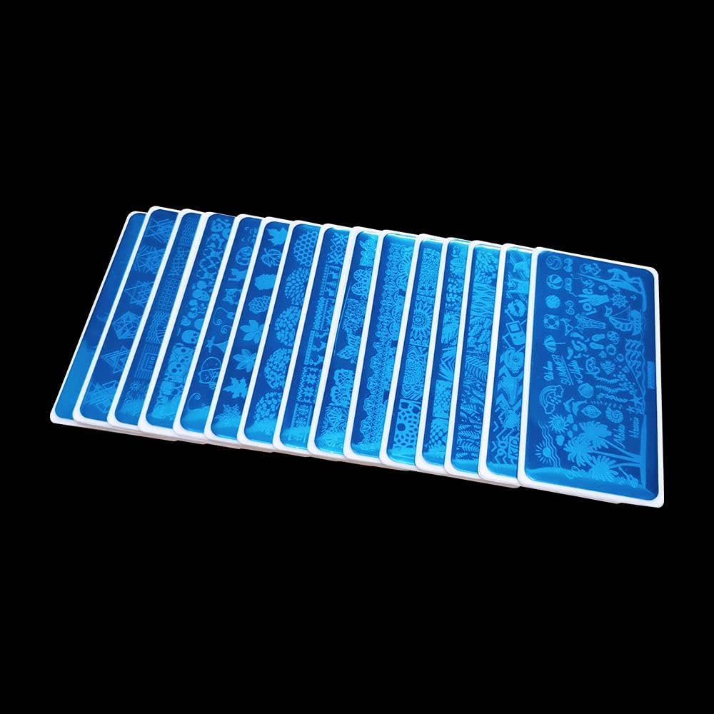 15pcs 12X6cm Nail Art Soft Stamping Protective White Color Stamper Rectangel Stamp Holder