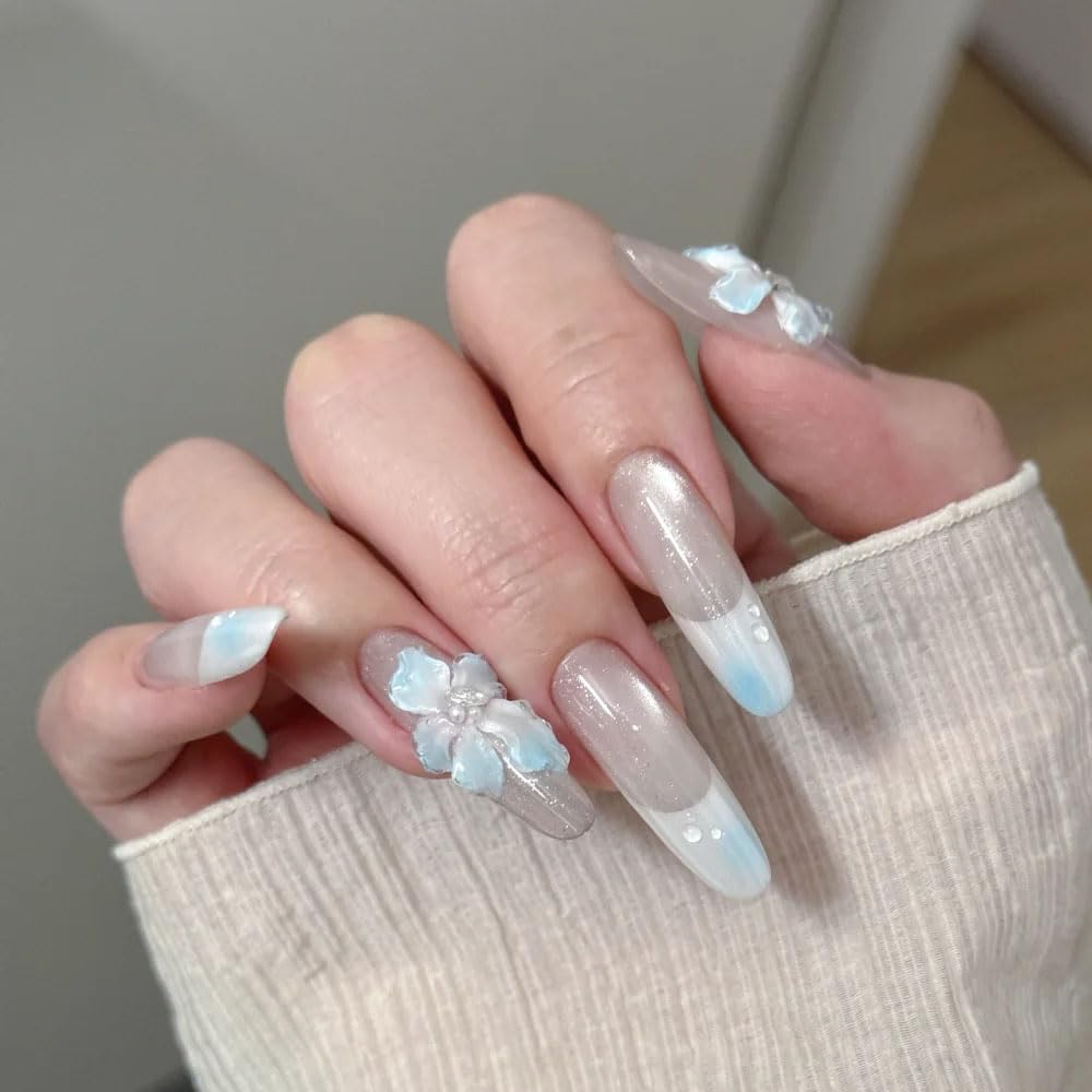 150-Piece Crystal Flower Nail Charms Set, Mixed Color 3D Rhinestones, Spring Floral Design, Manicure Decoration