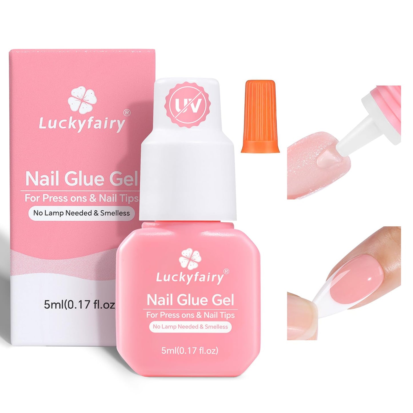 Super Strong Gel Nail Glue for Press On Nails(5ml), Upgraded Air Quickly Dry Glue Gel No UV Light Needed for Nail Tips Fake Nails Long Lasting with Professional Salon Quality