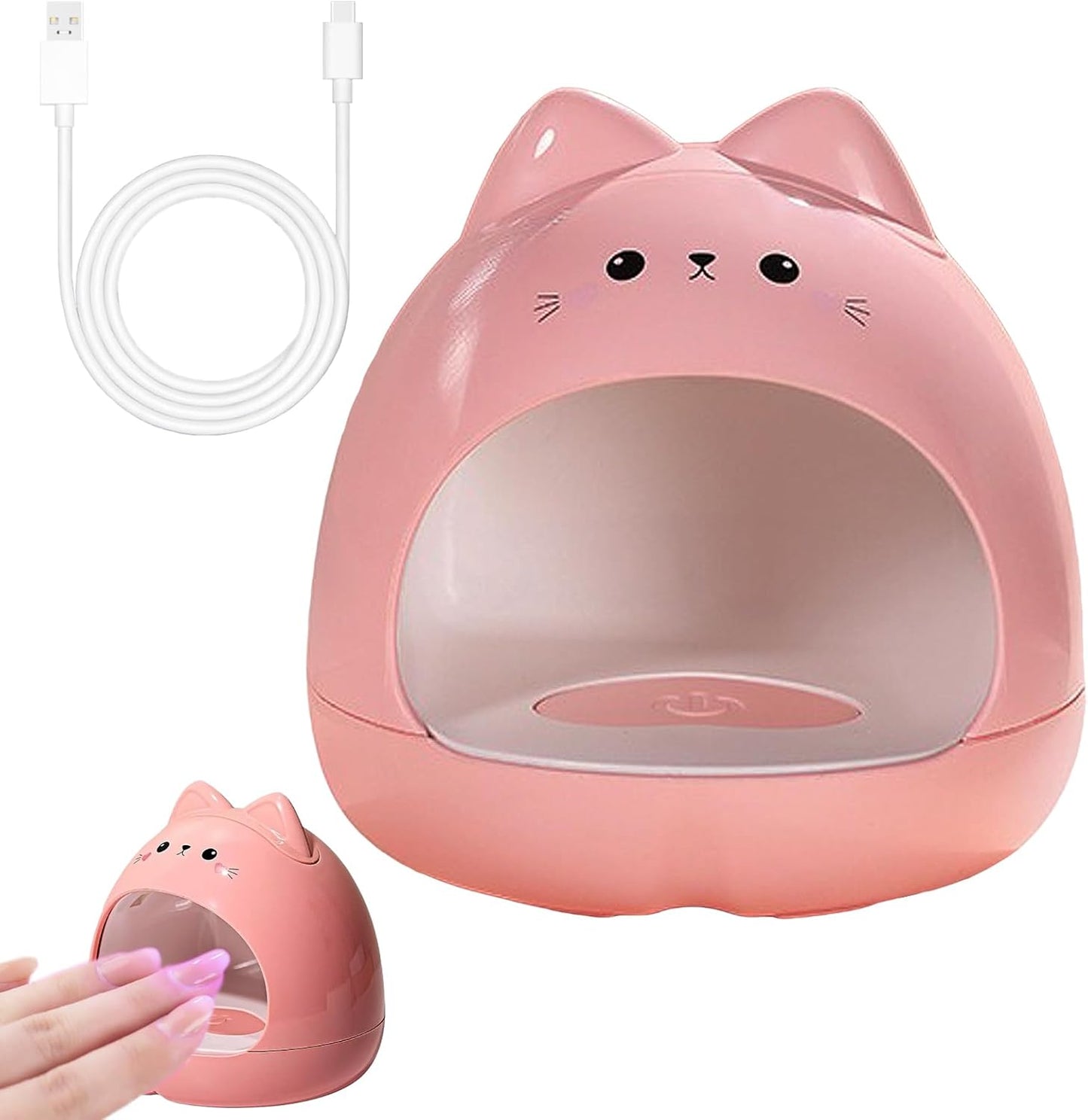 UV Light for Nails, 24W UV LED Nail Lamp for Gel Polish, Fast Nail Dryer with Cute Shape, Small and Portable, LED Nail Light for Fingernail and Toenail Artists DIY-Pink