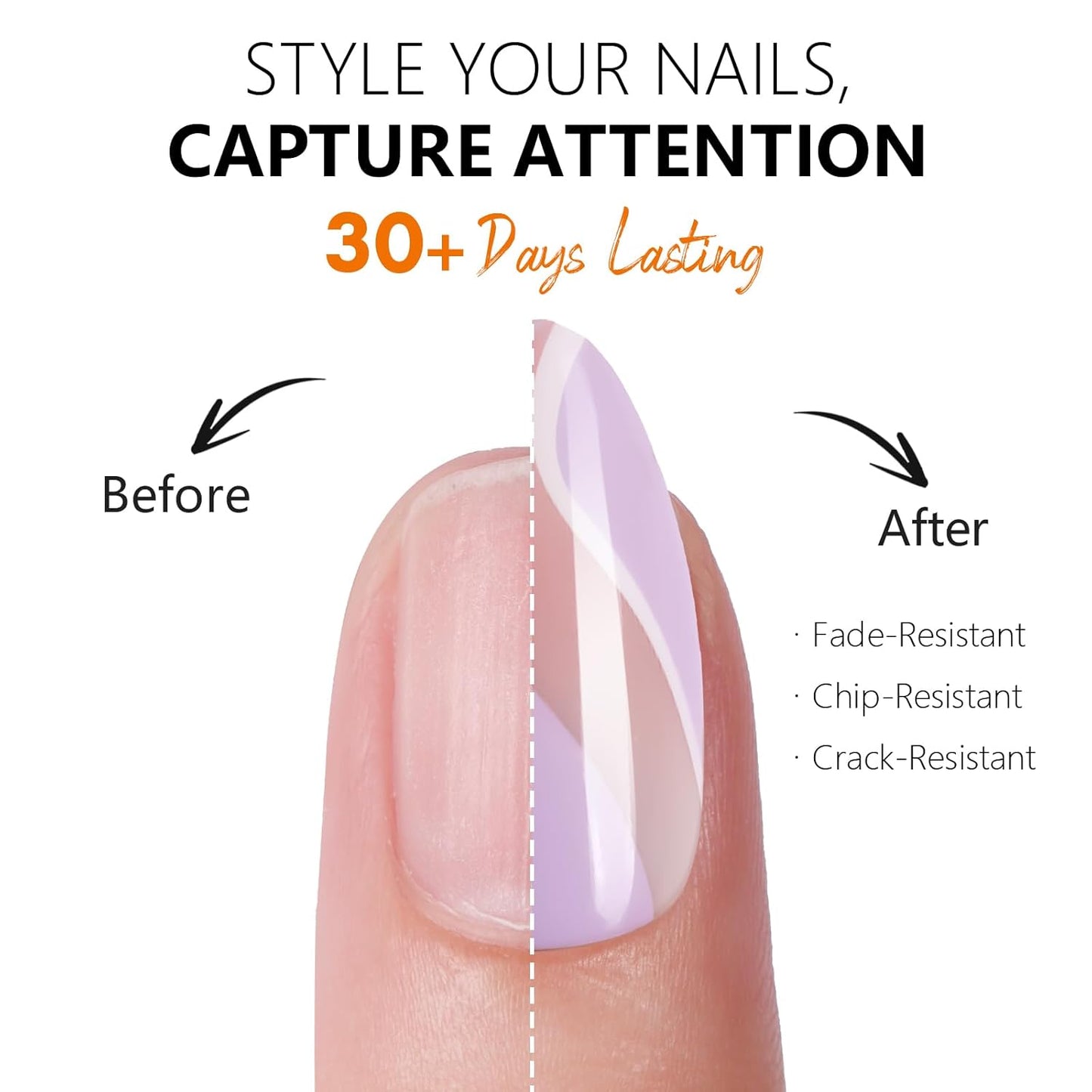 Makartt Press on Nails Kit: Short Gradient & French Glam Coffin Nail Tips in 6 Styles 144PCS, Natural Fit with Adhesive Tabs, Glue, and File, Manicure Set for Home Salon
