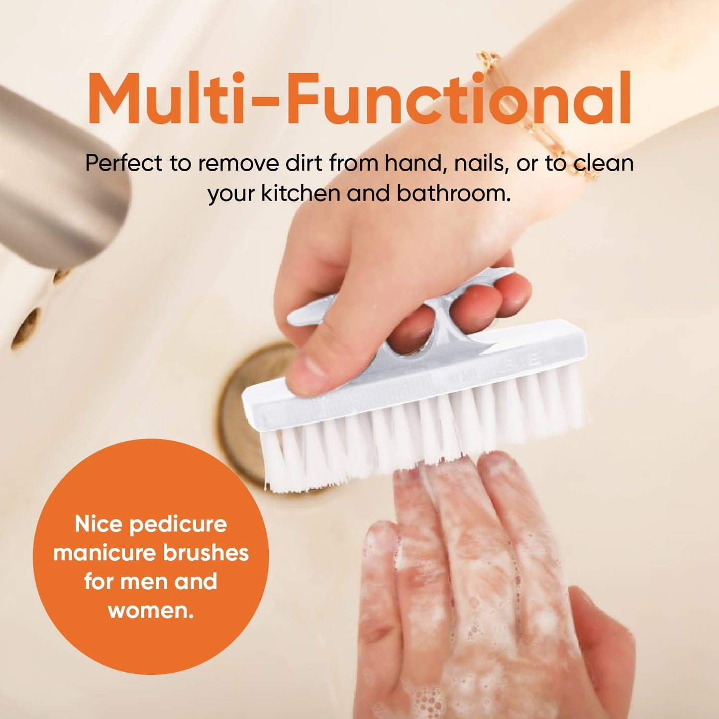 Nail Brush for Cleaning Fingernails, Nail Scrubber Brush, Toe Foot Hands Fingernail Brush Cleaner- Small Scrub Brush- All-Purpose Stiff Cleaning Brush (12 Pack, White)