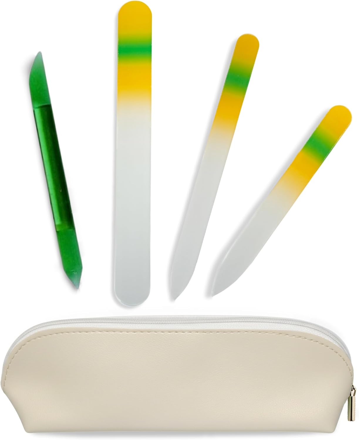 Alban Czech Glass Nail File Parent (Yellow & Green & Green Manicure, 5, Count, 180/240 Grit)