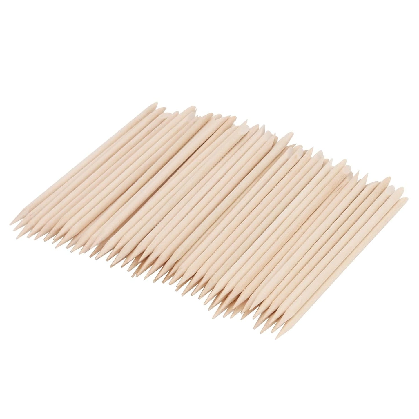 SOUJAP 2000 PCS 4.5 Inch Orange Wood Nail Sticks, Double Heads Wood Cuticle Pusher for Nail Cleaning, Manicure Pedicure