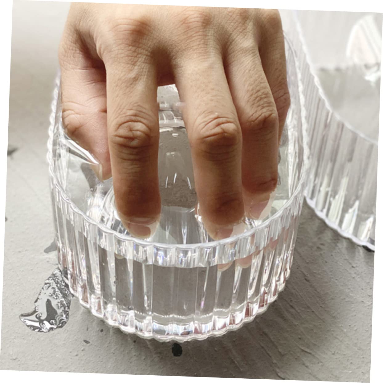 FRCOLOR Glass Nail Soaking Bowl Set 3Pcs for Manicure Nail Polish Remover and Gel Soak off Hand Soaker Bowls for Salon and Home Use 5.78X4.33X7.38 Inches