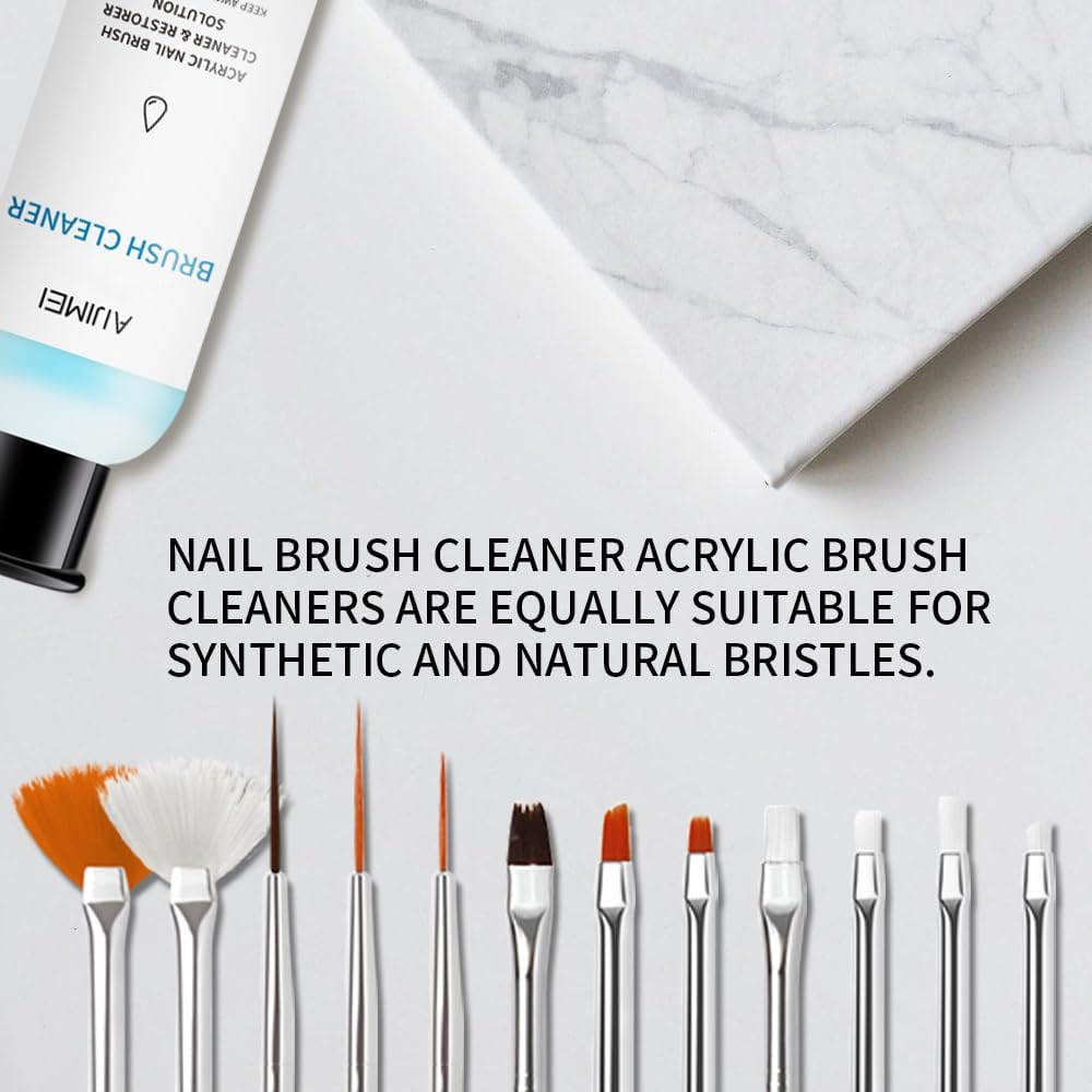 AIJIMEI Acrylic Nail Brush Cleaner 2.5FL.OZ 75ML Acrylic Brush Cleaner Liquid Acrylic Nail Brushes Nail Art Tools for Salon Home Use Acrylic Paint Brush Cleaner-75ml