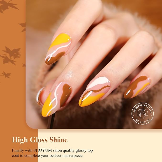 Caramel Brown Gel Nail Polish, 15ml 0.51OZ Soak Off U V LED Gel Polish Nail Art Design Salon Manicure DIY