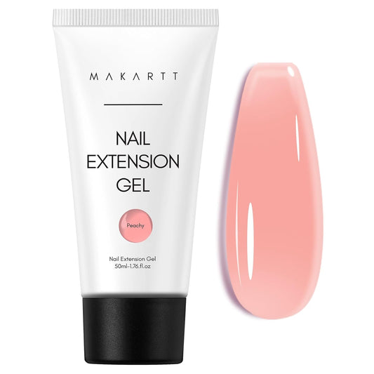 Makartt Poly Nail Gel：Builder for Extension and Strengthener, Tender Nude Pink, 50 ML, Strong and Half Solid Texture, Long-Lasting and Easy to Use Manicure Supplies-Peachy