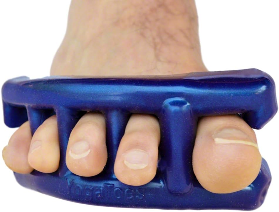 Yoga Toes® Classics for Men: Gel Toe Separators & Stretchers in Metallic Blue. Stop Foot Pain & Boost Athletic Performance! (Small M- 7 and up)