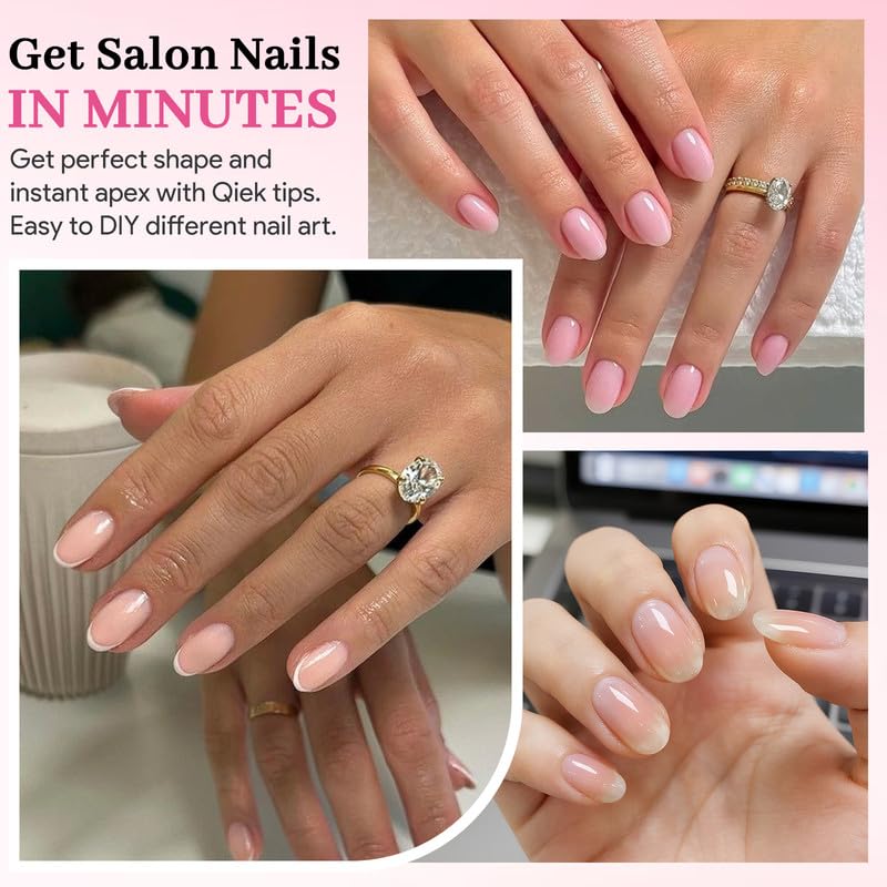 Short Oval Fake Nail Tips - 15 Sizes 240 PCS Clear Half Matte Press On False Nail Tips Pre-shaped Soft Full Cover Gel Nail Tips Extensions Thick Long Lasting for DIY Beginners & Salon Manicure