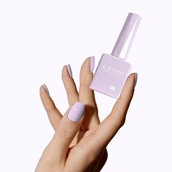 CANNI Purple Gel Nail Polish, 1Pcs Light Purple Gel Polish Pastel Violet Color High Gloss Soak Off U V French Nail Manicure Salon DIY
