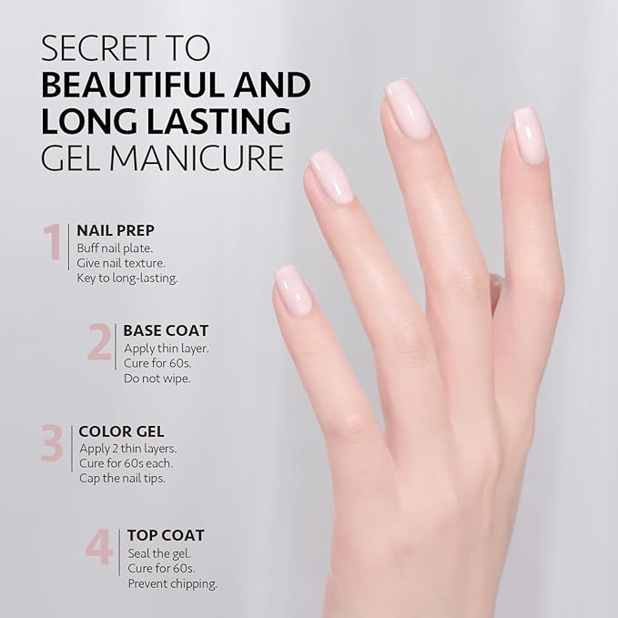 GAOY Pink Gel Nail Polish, 16ml Soak Off Gel Polish, UV Light Cure for Nail Art DIY Manicure at Home, 2082 Barely Pink