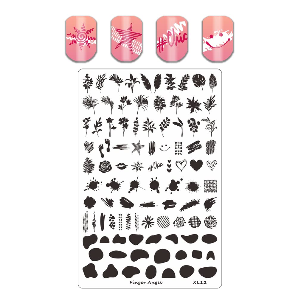 4PCS Nail Art Stamp Plates with XL11-14 Stamping Image Plates Collection Manicure Tools
