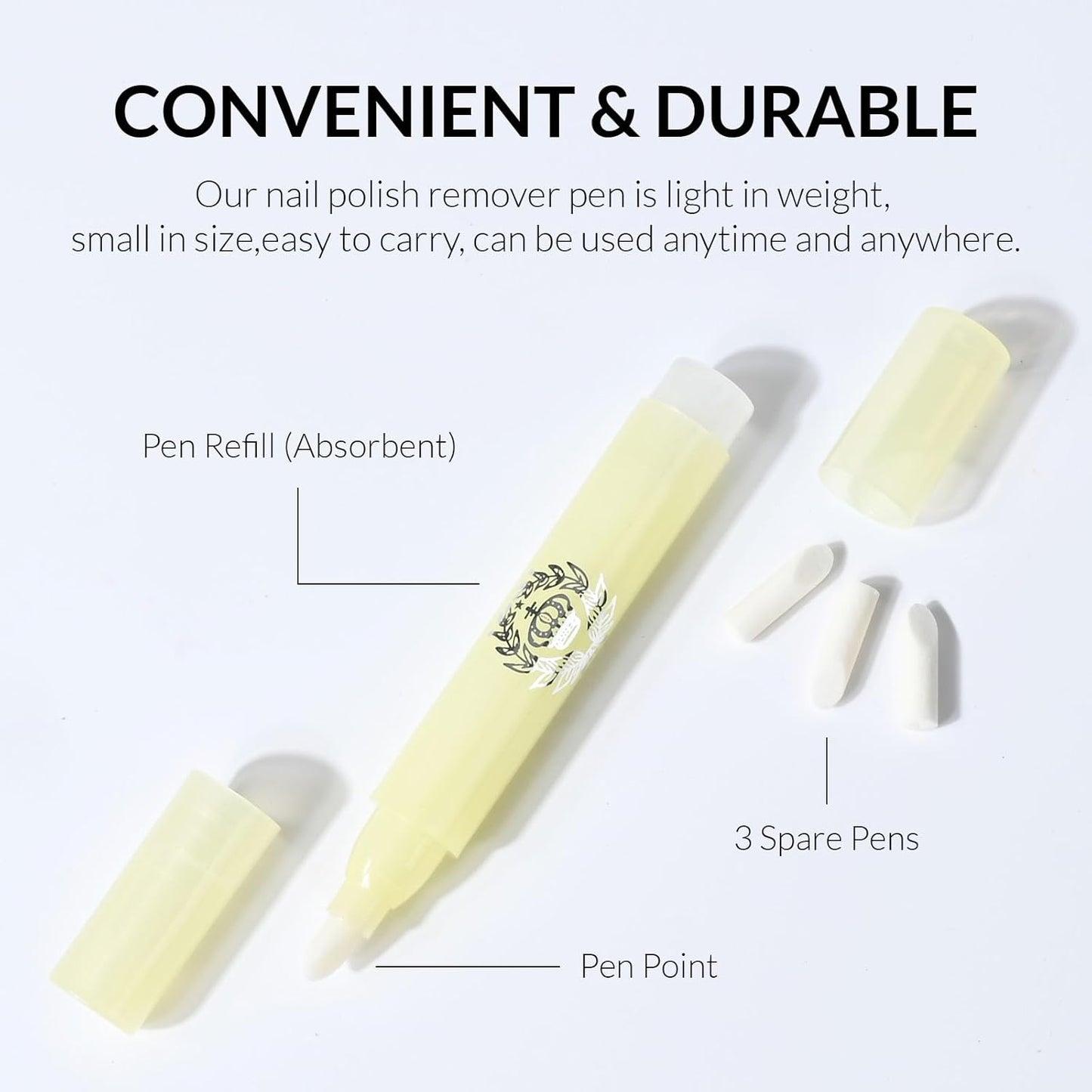 Ownest 4 Pcs Nail Polish Corrector Remover Pen, Nails Edge Cleaning Pen with Cotton Tip, Nail Art Correction Set, with 3 Cotton Tip Refills, For Easy and Perfect Manicure