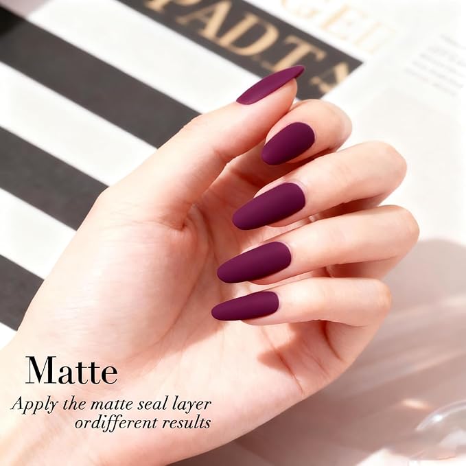 AZUREBEAUTY Purple Nail Polish Set 2 Colors Glitter Quick Dry Long Lasting French Tip Nail Polish Natural Manicure Diy Home Gift for Girls