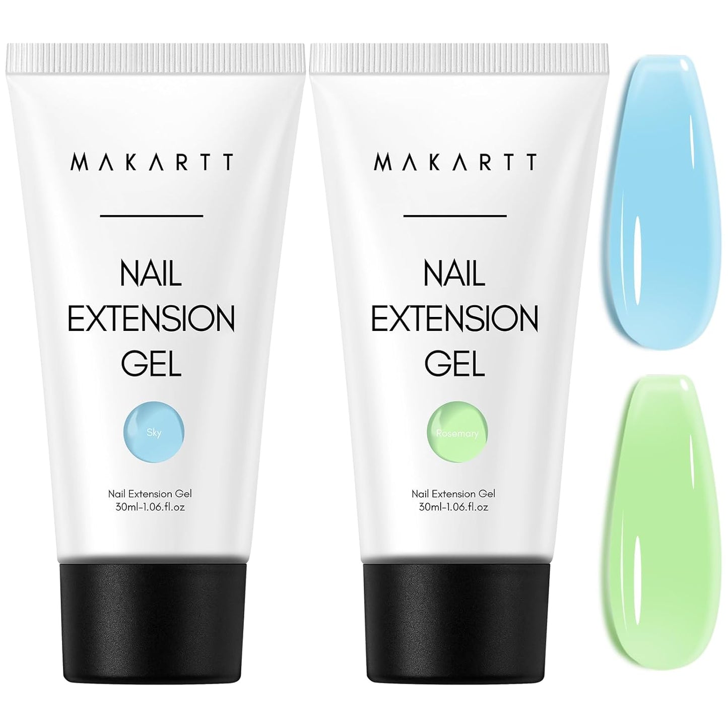 Makartt Poly Nail Gel Set: Blue & Green Gel Builder for Extension Winter Colors Nail Strengthener 3D Diy Hard Gel for Nails Manicures Home Salon-2PCs 30ML