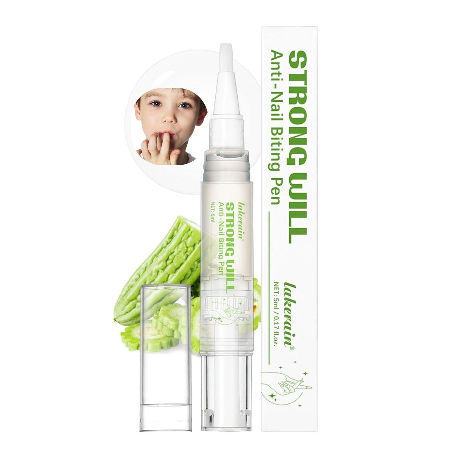 Nail Biting Prevention for Kids & Adults - Anti-Nail Biting Pen, Bitter Tast Nail Polish, 2-in-1 Nail Strengthener & Repair, Thumb Sucking Deterrent