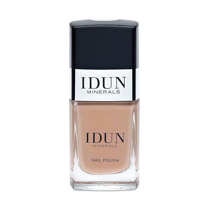 IDUN Minerals Nail Polish - Infused With Vitamins And Sweet Almond Oil - Prevents Cracking And Protects Nails - Even Lacquered Result - Bergskristall - 0.37 Oz, Beige, (I0108542)