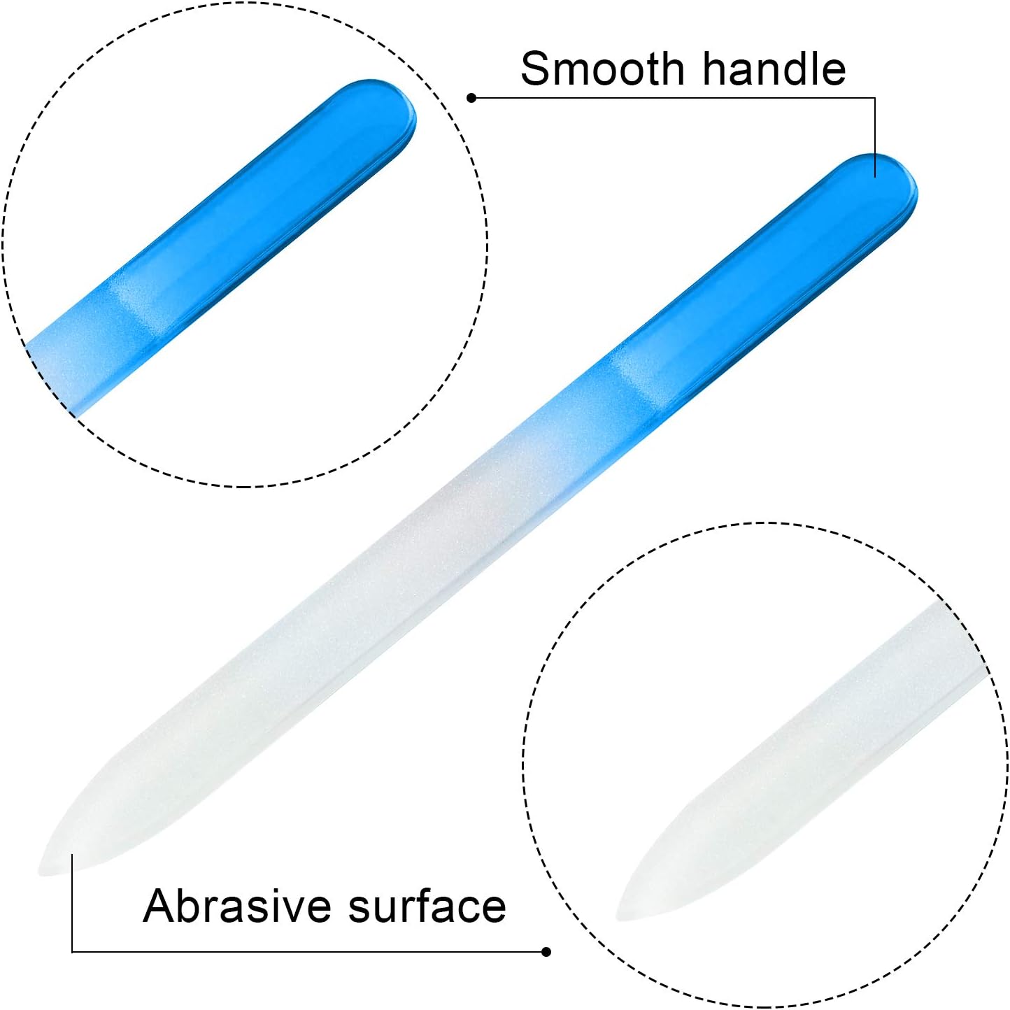 6 Pack Glass Nail Files with Case Stocking Stuffers for Women Crystal Glass Fingernail Files for Natural Nails Double Sided Nail File Gifts Manicure Set for Gentle Nail Care, 6 Colors