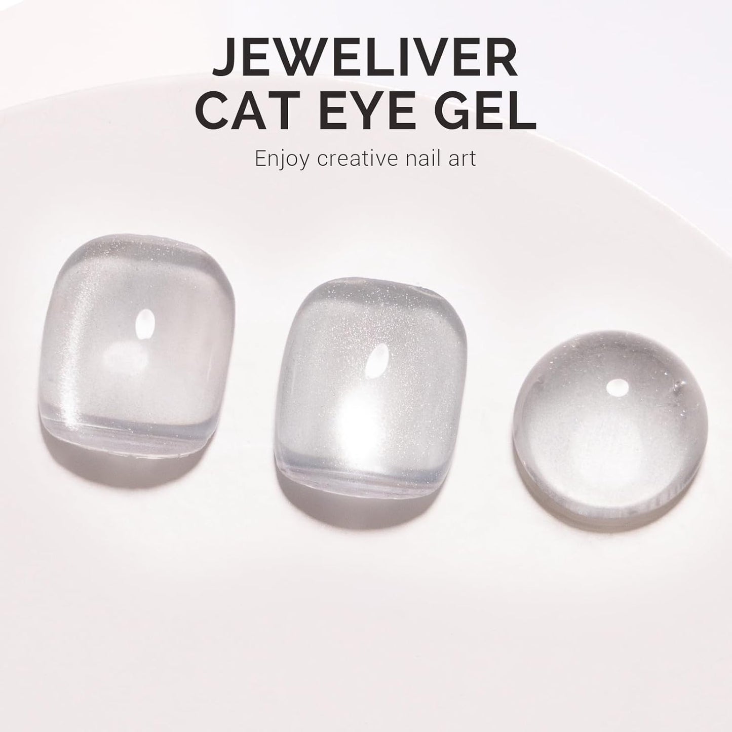 MelodySusie Jeweliver Cat Eye Gel Nail Polish, Bright Silver Glitter Holographic Magnetic Nail Polish with Magnet, 0.5 Fl Oz, UV Gel for Nail Art Manicure Salon DIY at Home G1081