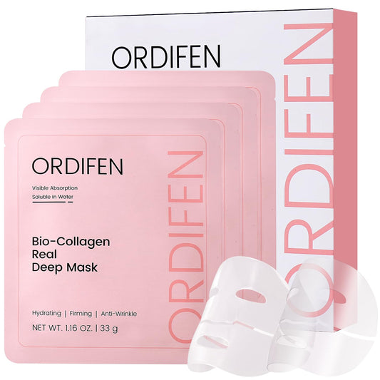 Collagen Night Wrapping Mask, Bio-Collagen Face Masks - Deep Hydrating Overnight Face Mask, Korean Skincare, 4 PCS Facial Treatments & Masks for Women - Firming & Moisturizing