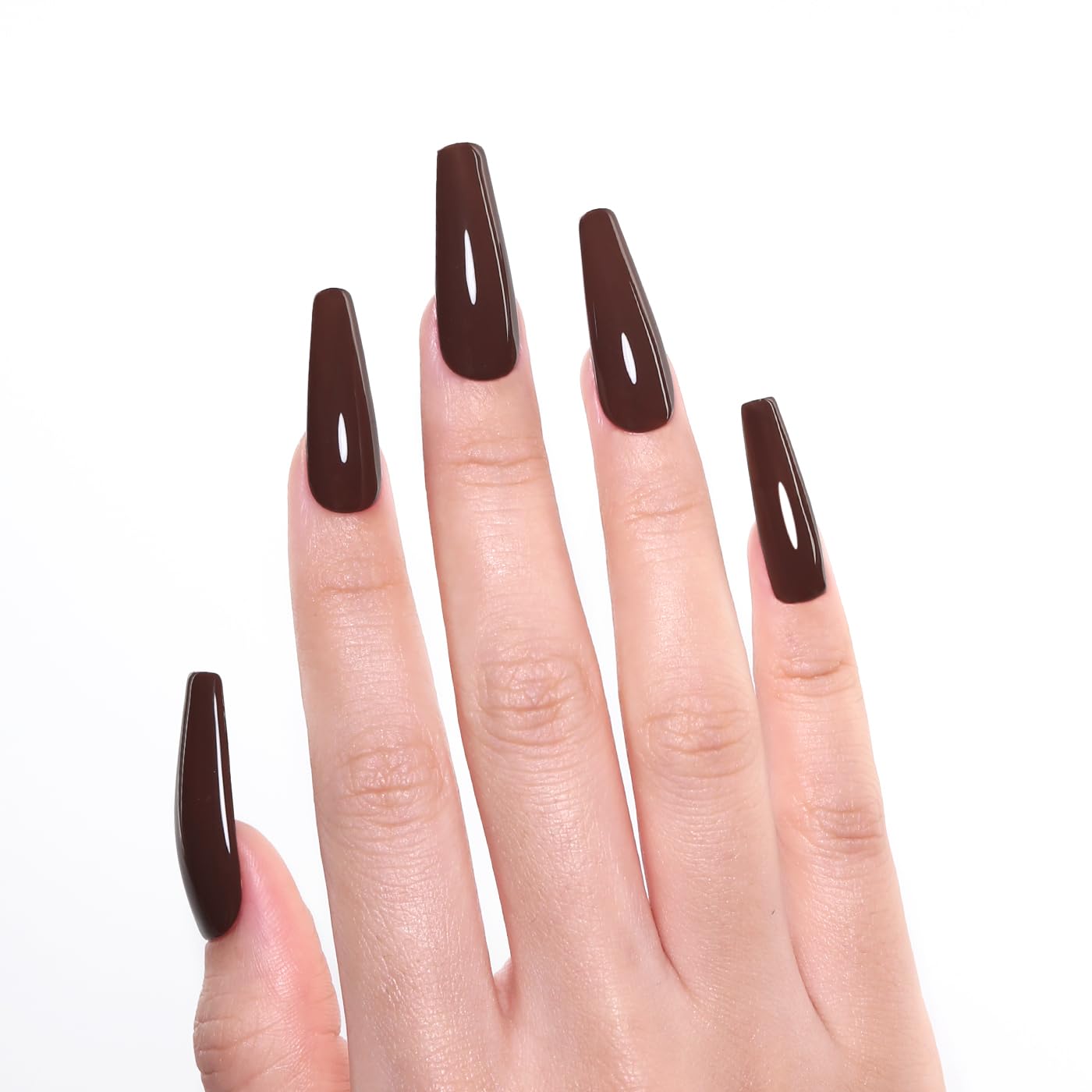Imtiti Brown Gel Nail Polish, Coffee Brown Gel Polish Autumn Winter Soak Off UV LED High Gloss Art Manicure Salon DIY Design 10ML