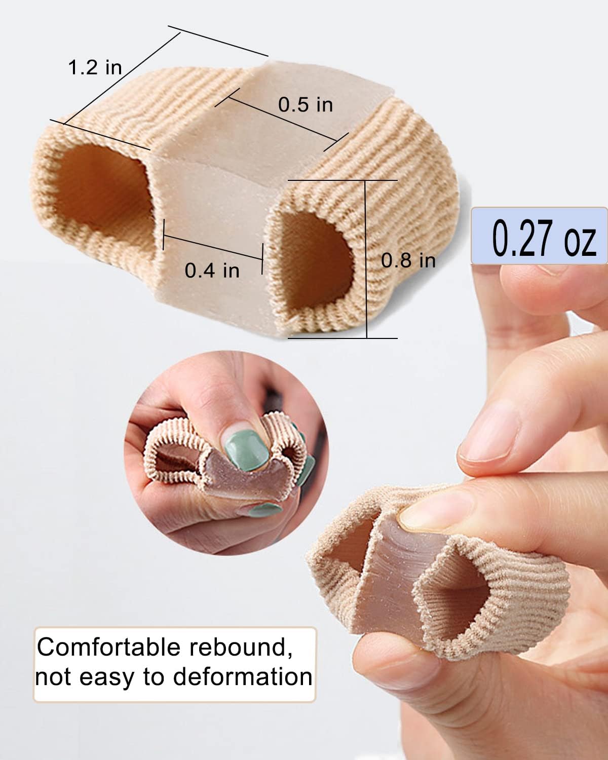 Bunion Toe Separators for Overlapping Toes Women Men, Gel Toe Spacers Bunion Corrector with 2 Loops for feet (4PC)