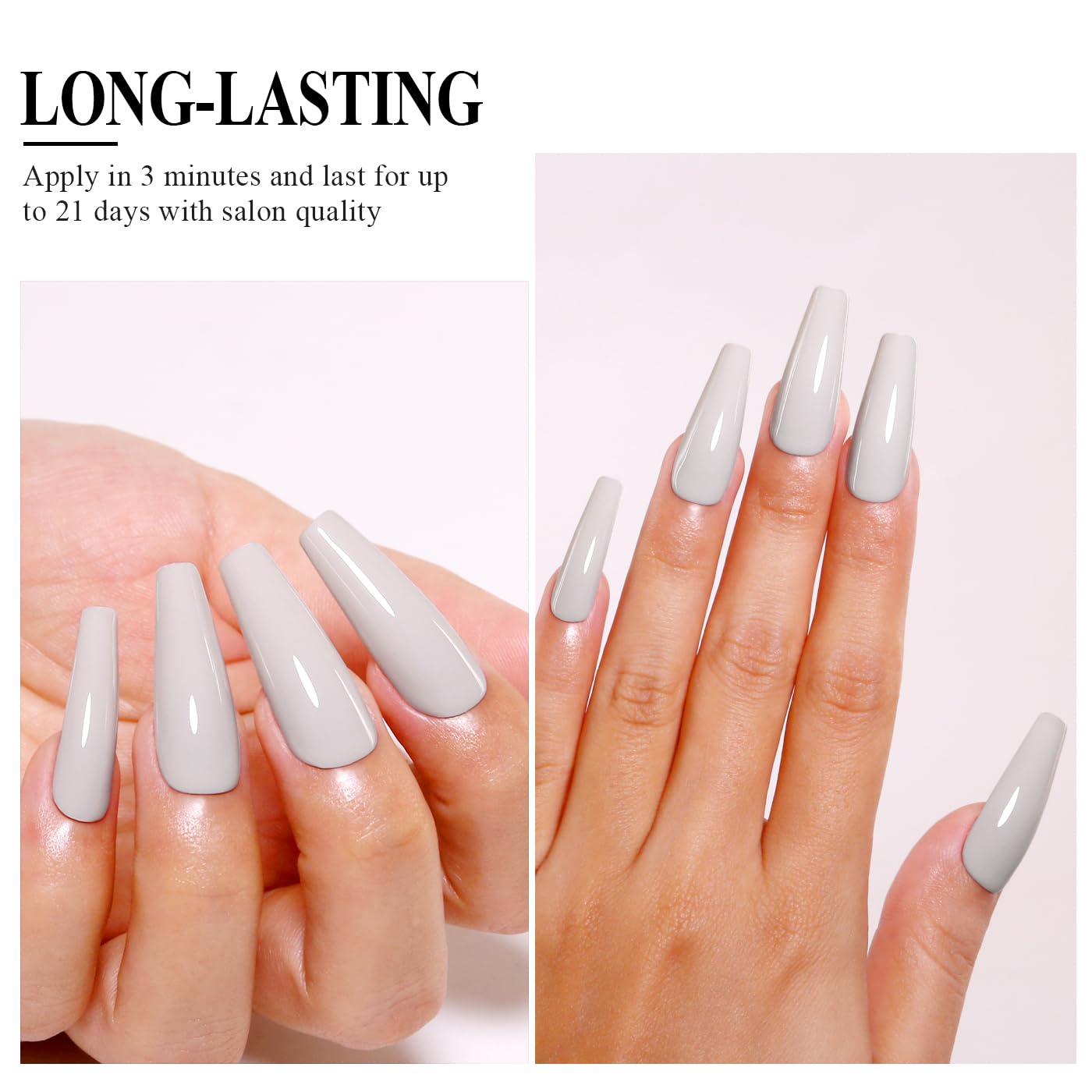 Imtiti Gray Gel Nail Polish, Cement Gray Gel Polish High Gloss Soak Off UV LED Autumn Winter Art Manicure Salon DIY Design 10ML