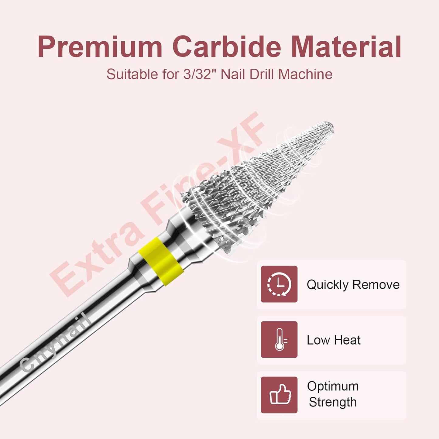 3/32" 2PCS Clean Umberllas Bits Extra Fine Grit Carbide Cuticle Cleaner Bit for Electric Nail Drills – Professional Manicure Tool for Nail Salons and Home Use (XF Grit. Silver)