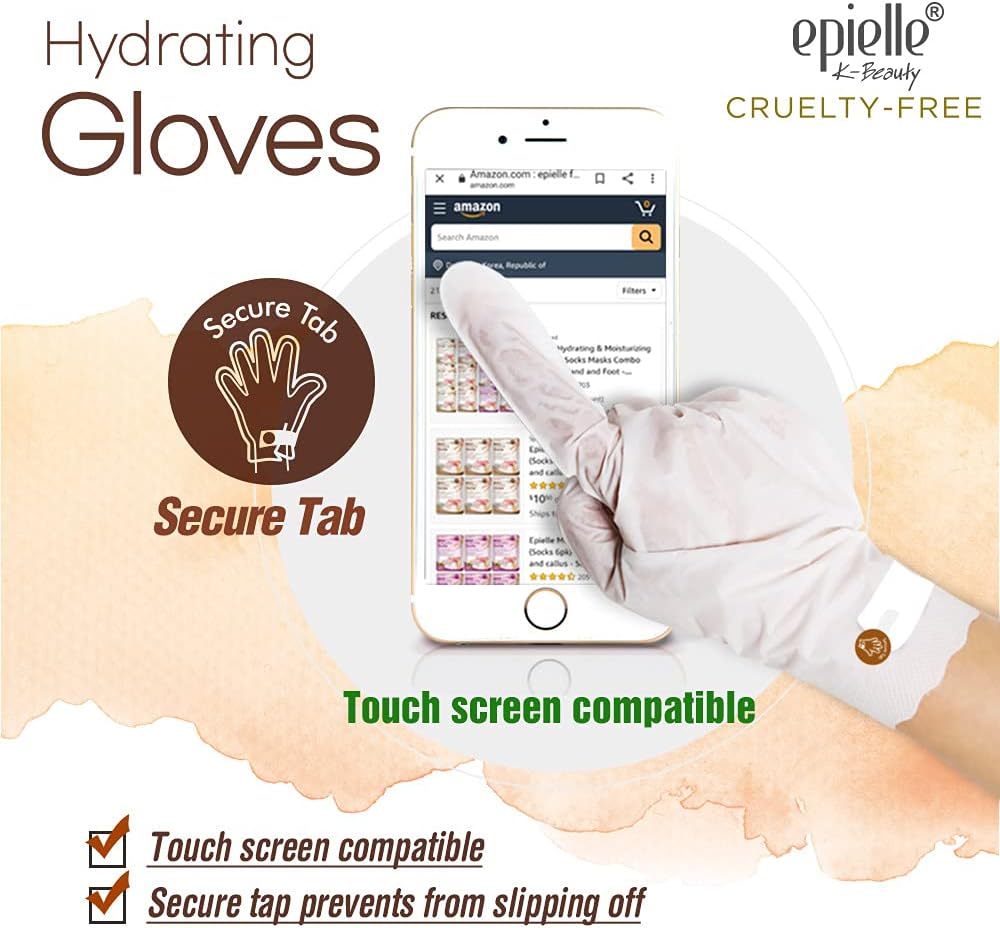 Epielle Hydrating Hand & Foot Masks 12 Pairs, Deep Moisturizing Socks & Gloves, Soften Dry Hands & Cracked Heels with Shea Butter & Jojoba Oil, Korean Skin Care, Foot Spa, Self Care Gifts for Women