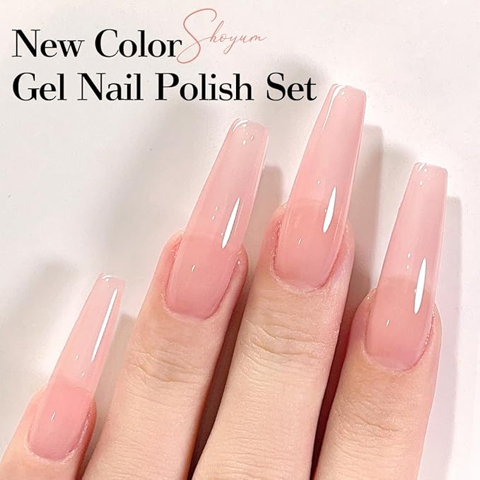 Jelly Sheer Gel Nail Polish, 1 Pcs 15ml Light Purple Nude Gel Polish Color Soak Off UV LED Gel Polish Nail Art Design Manicure Salon DIY Gel X06