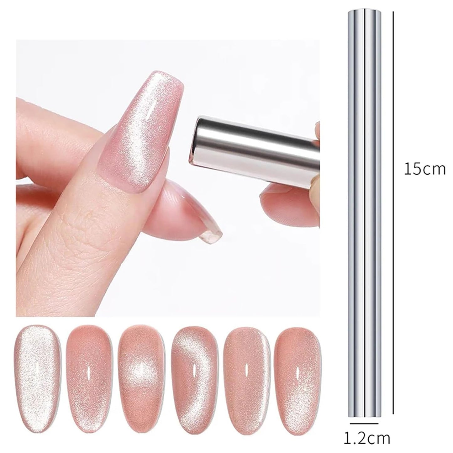 2Pcs/Set Cat Eye Nail Magnet Tool Square Magnet Stick Multi-Function Cat Eye Gel Nail Polish Magnetic Wand Cat Eye Nail Magnetic Magnet for Nails Salon Accessories