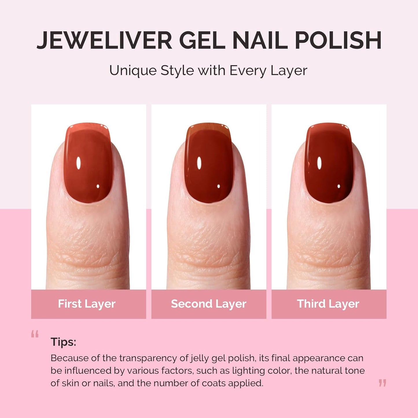 MelodySusie Jeweliver Gel Nail Polish, 0.5Fl.oz Gel Polish Brown Color Soak Off UV LED Light Cure Gift for Women Manicure Nail Art DIY at Home B6202