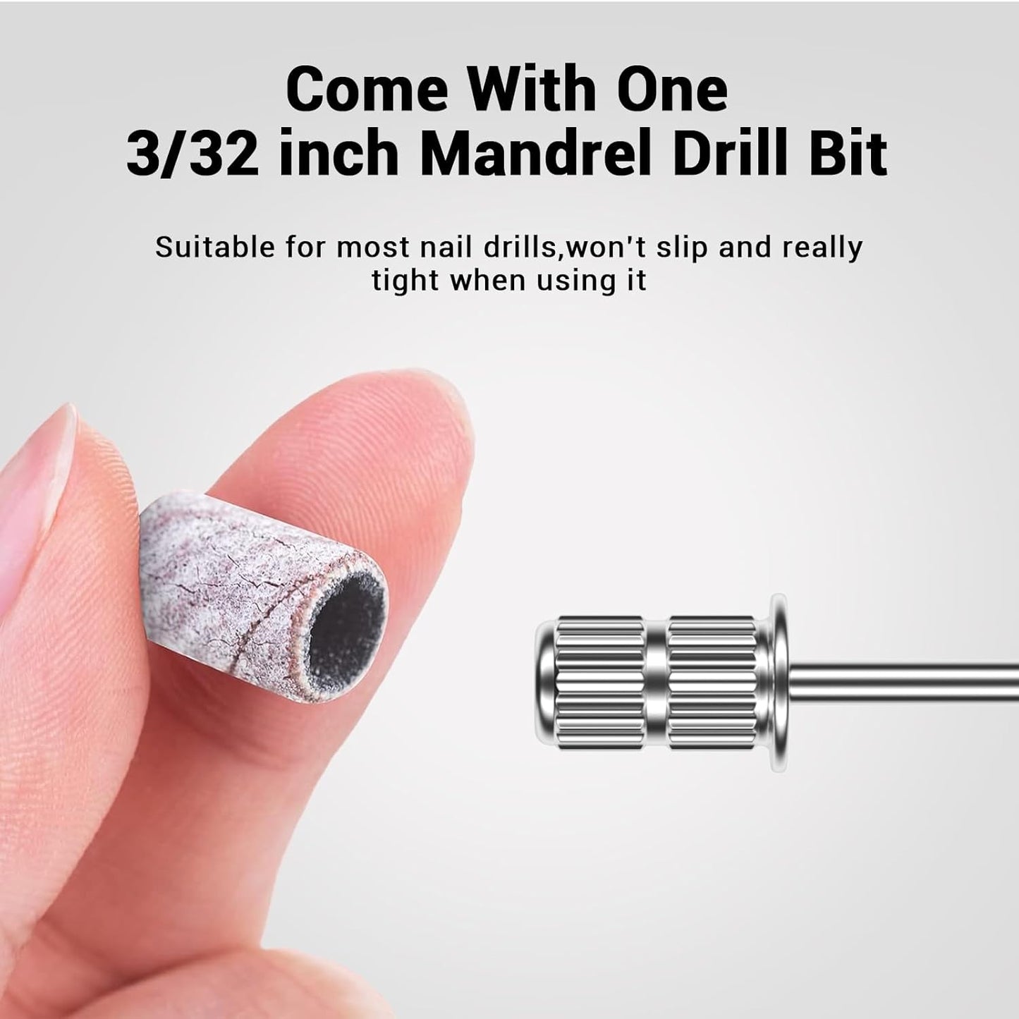 MelodySusie 100 Pcs Nail Drill Bits Sanding Bands for Nail Drill 120 Medium Grit Nail File Sanding Bands for Acrylic Nails Gel Manicures and Pedicure