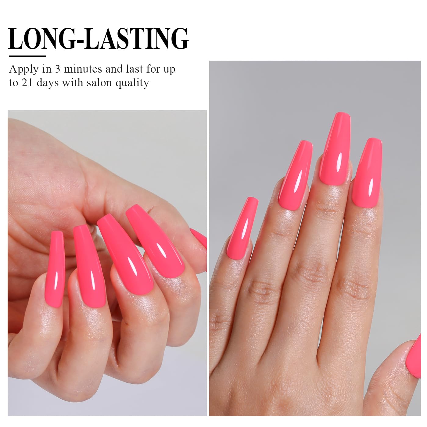 Imtiti Pink Gel Nail Polish, Rose Pink Gel Polish High Gloss Soak Off UV LED Nail Gel Polish Spring Summer Art Manicure Salon DIY Design 10ML