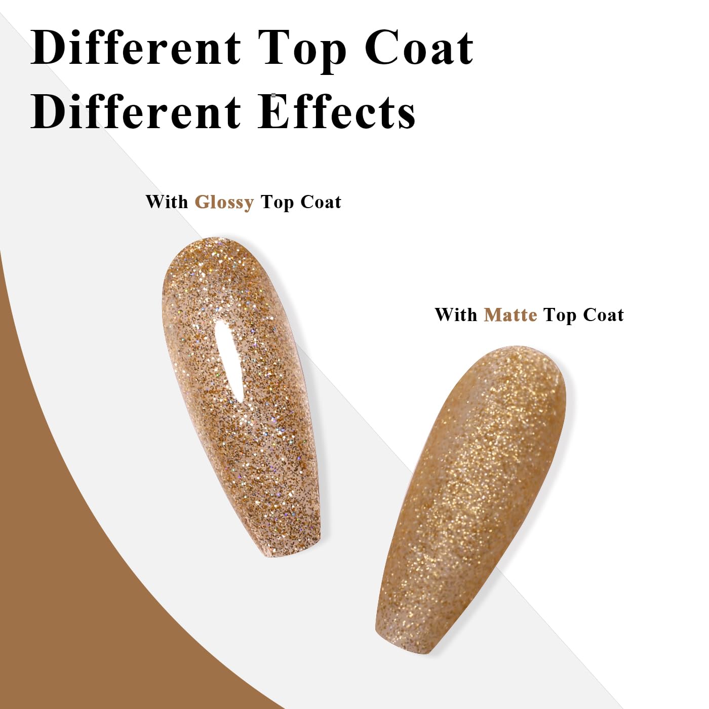 Imtiti Champagne Gold Glitter Gel Polish, LED U V Soak Off Shimmer Sparkle Nail Gel Polish DIY Nail Art Starter Kit for Women Girls 10ML