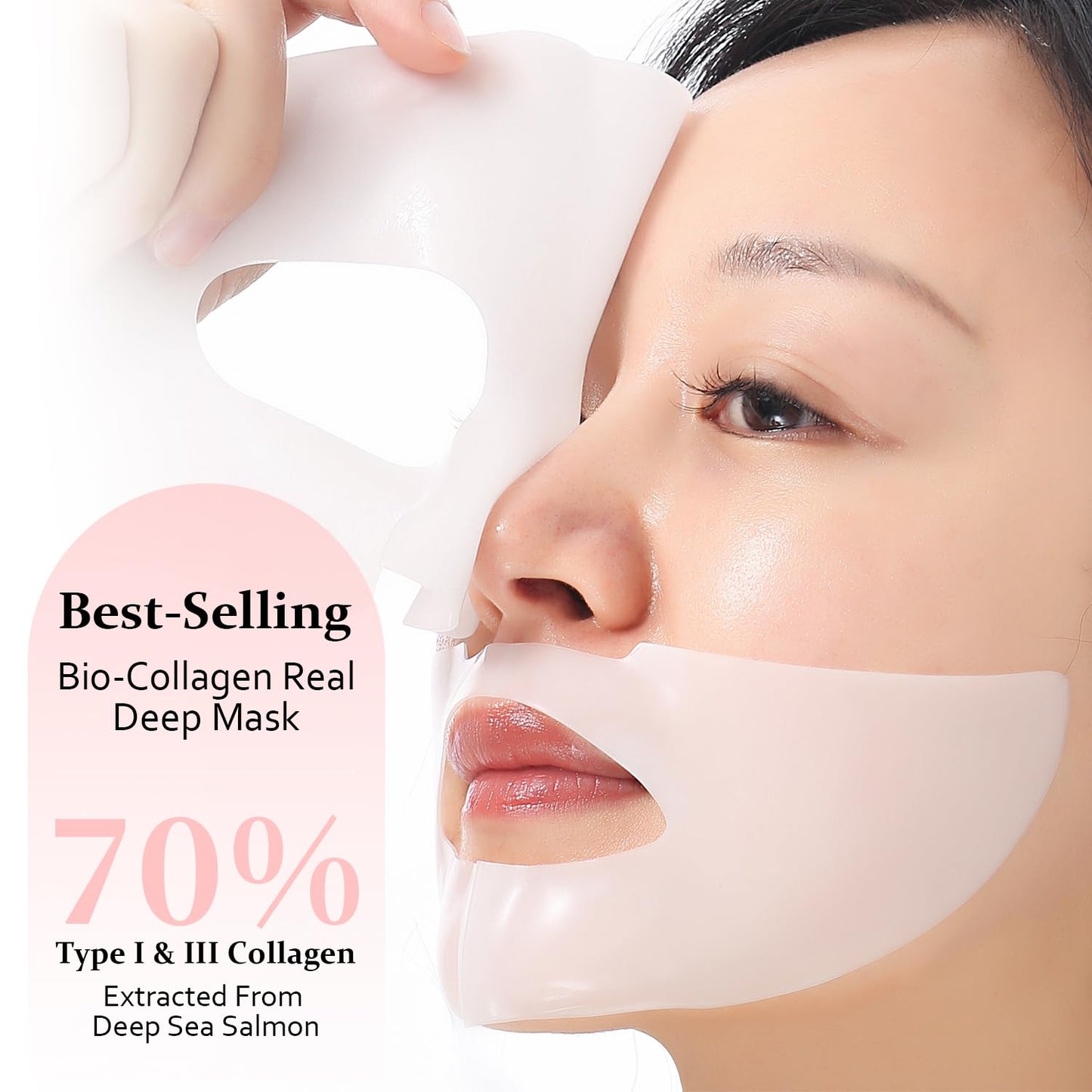Collagen Night Wrapping Mask, Bio-Collagen Face Masks - Deep Hydrating Overnight Face Mask, Korean Skincare, 4 PCS Facial Treatments & Masks for Women - Firming & Moisturizing
