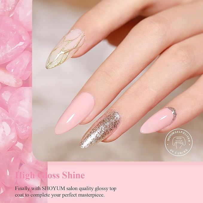 Gel Nail Polish, 1PCS 15ML Light Pink Color Gel Nail Polish Soak Off Baby Pink Spring Gel Polish Nail Art Starter Manicure Salon DIY at Home, Easter Gel Nail Gift for Women Girlfriend
