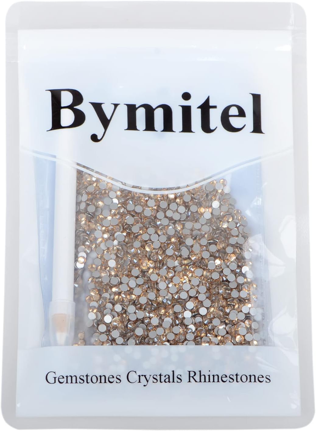 2880PCS Art Nail Rhinestones Non Hotfix Glue Fix Round Crystals Glass Flatback for DIY Jewelry Making with one Picking Pen (ss10 2880pcs, Lt. Peach)