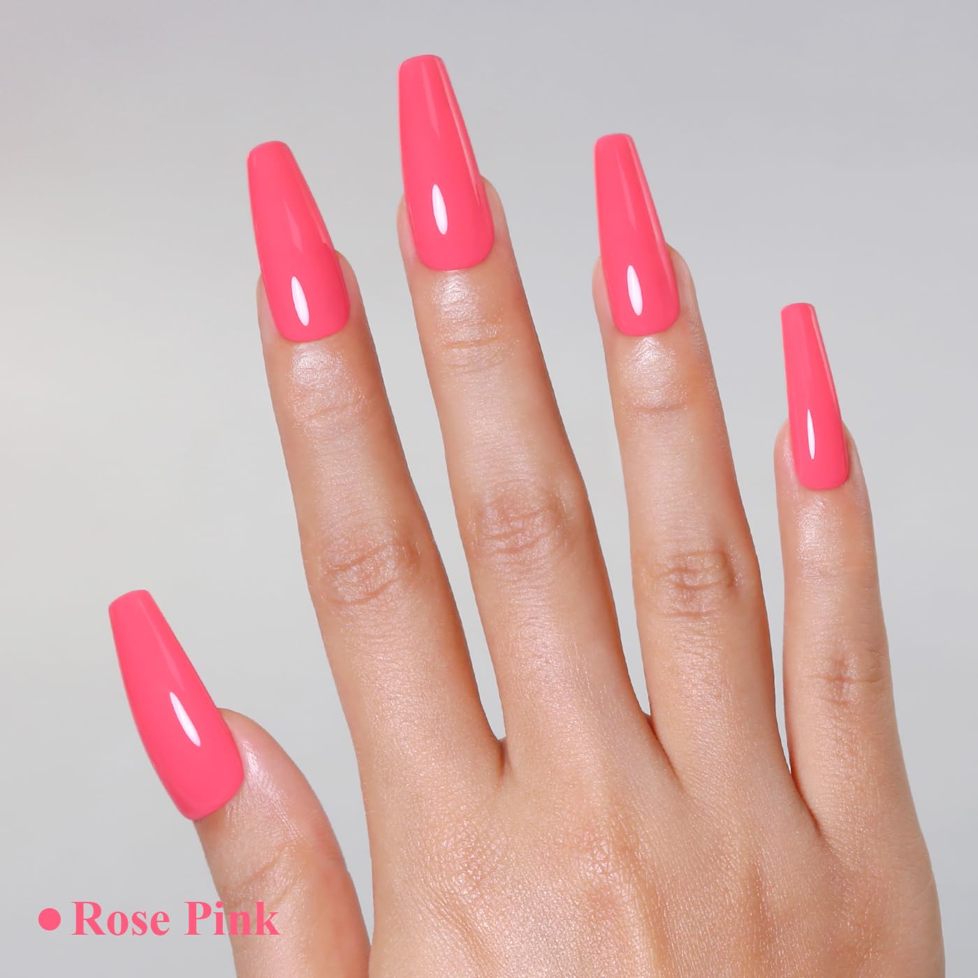 Imtiti Pink Gel Nail Polish, Rose Pink Gel Polish High Gloss Soak Off UV LED Nail Gel Polish Spring Summer Art Manicure Salon DIY Design 10ML