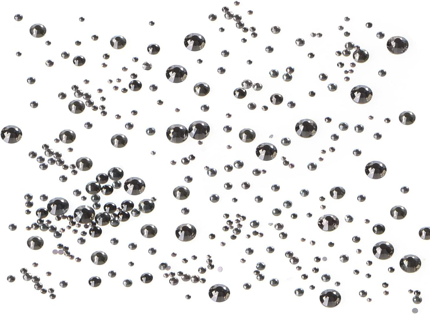 Bymitel 5000 Pieces 6 Mixed Sizes Glue Fix on Glass Rhinestones Round Crystal Gems Flatback for DIY Jewelry Making with one Picking Pen(6-Sizes 5000PCS, Black Diamond)