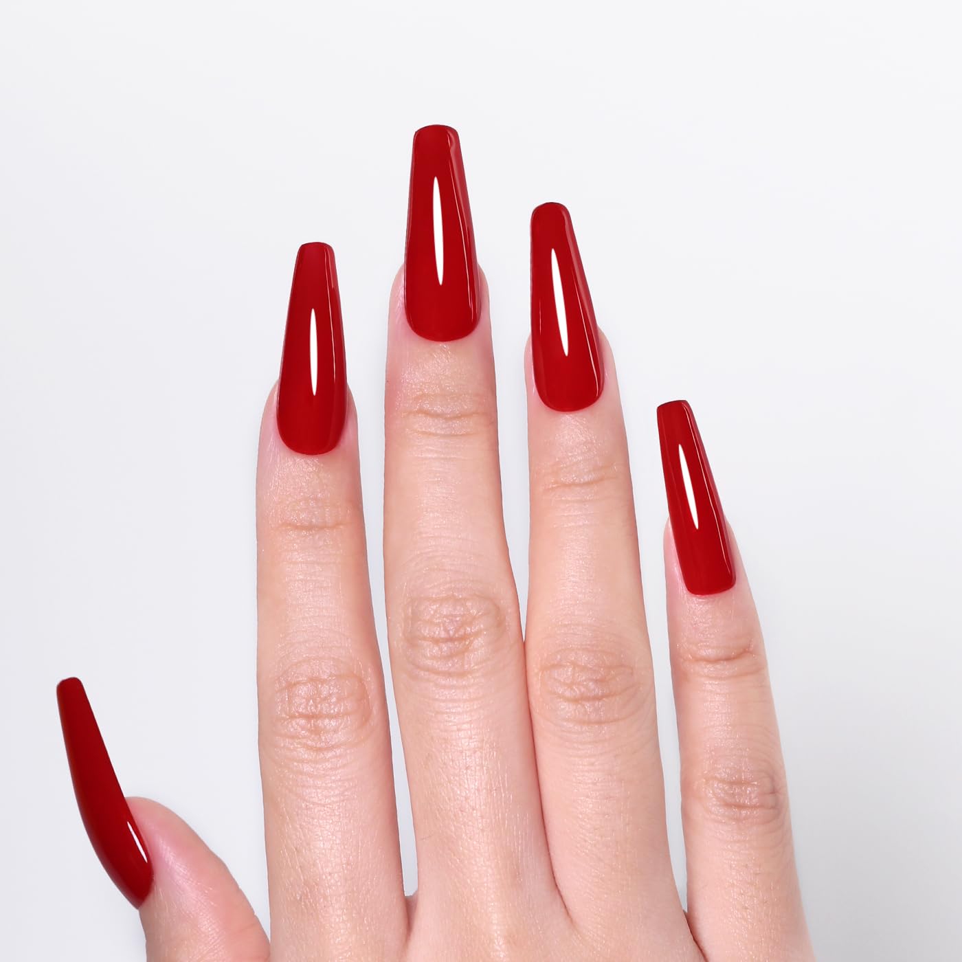 Imtiti Red Gel Nail Polish, Christmas Red Gel Polish Autumn Winter Soak Off UV LED High Gloss Art Manicure Salon DIY Design 10ML