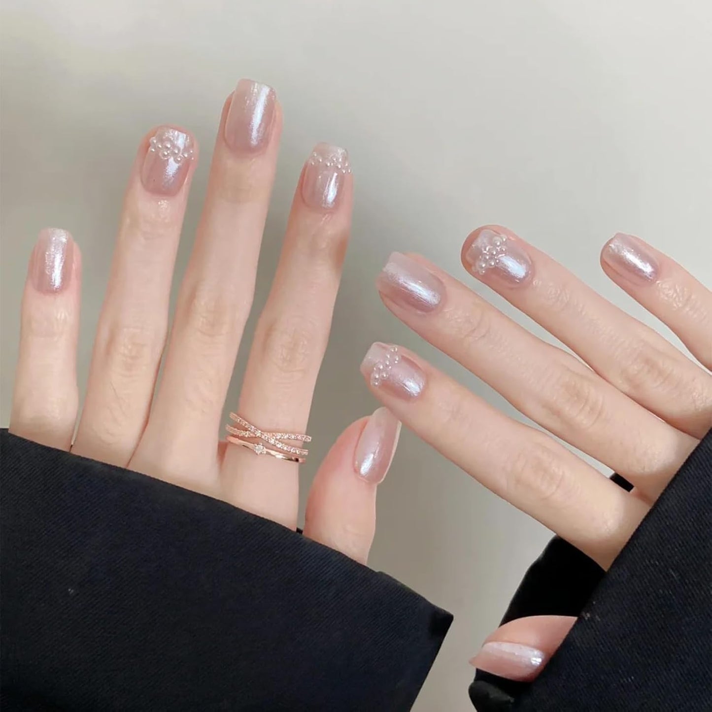 COSMOO Nail Polish, 10ml Quick Dry Nail Lacquer, Super Lustrous Nail Enamel Polish, Shimmer Iridescent Ultrachrome Art Varnish, 0.34 fl oz (Pearl Pink 1)