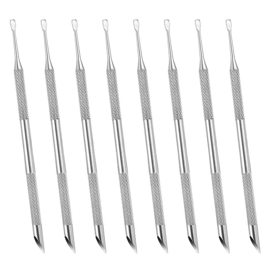 8pcs stainless steel cutin remover gel nail dead skin polishing peeler, cutin pushing tool, professional pedicure art care portable nail cleaner toenail manicure