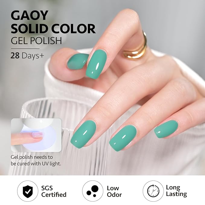GAOY Jelly Gel Nail Polish, 16ml Sheer Green Translucent Soak Off Gel Polish, UV Light Cure for Nail Art DIY, 2456 Mint Green