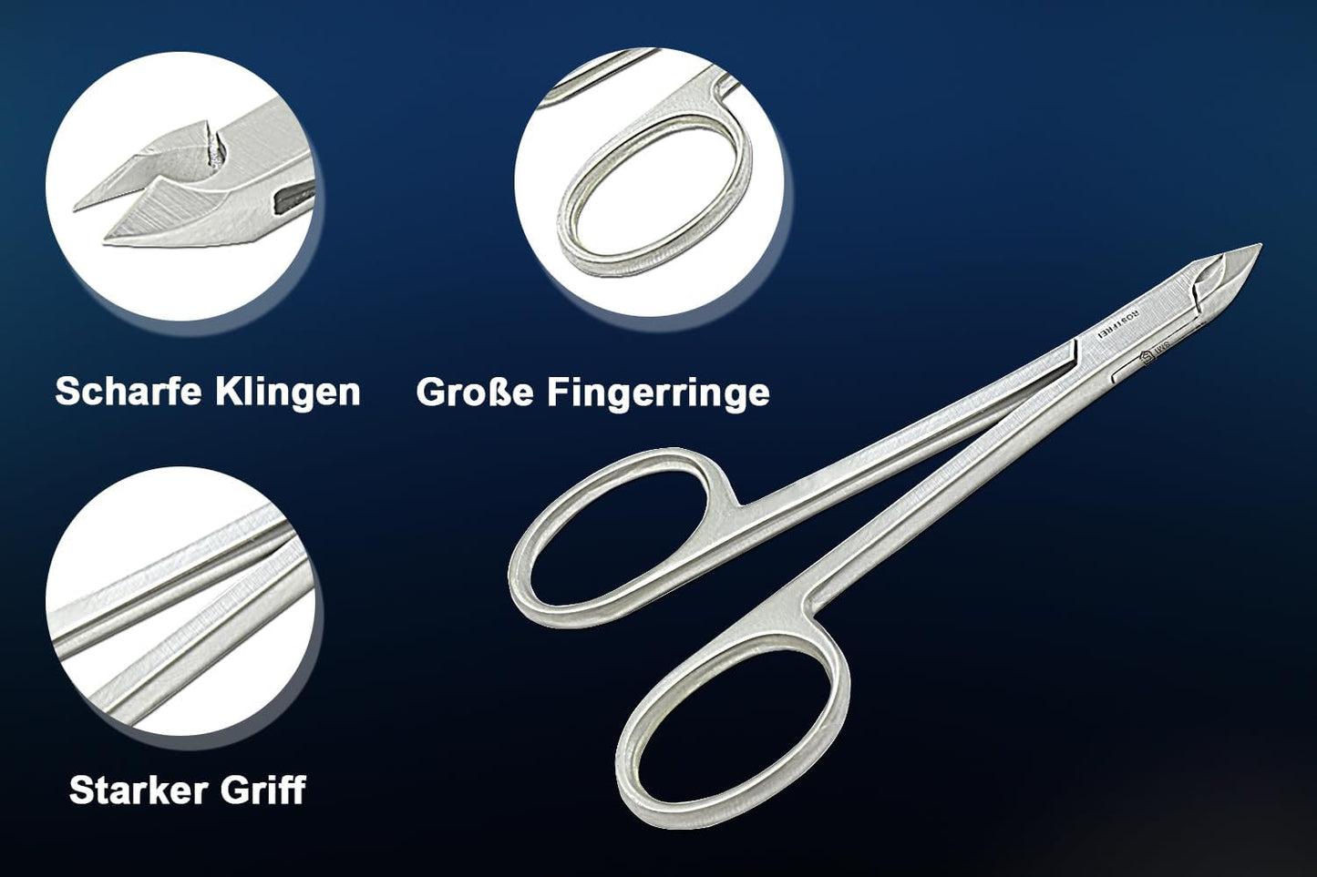 SMI - Scissor Style Cuticle Remover Cuticle Trimmer Manicure Pedicure Nail Care Cuticle Nipper Cutter for Women Men Stainless Steel Clipper with Travel Case