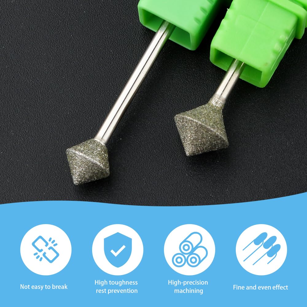 QUNZHAO 2Pcs Diamond Nail Drill Bits French Manicure Emery tool,Drill Machine Accessories Remove Nail Art Design Manicure（01 set)
