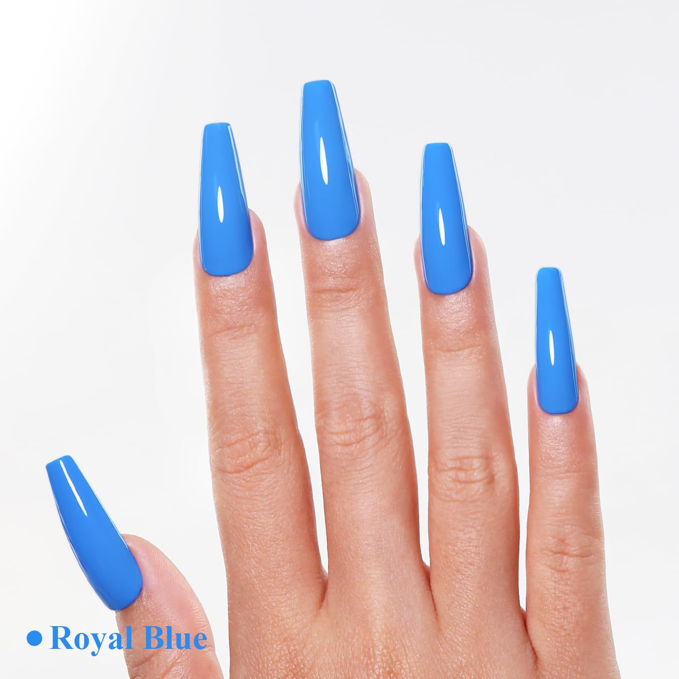 Imtiti Blue Gel Nail Polish, Royal Blue Nail Gel Polish High Gloss Soak Off UV LED Spring Summer Nail Art Manicure Salon DIY Design 10ML
