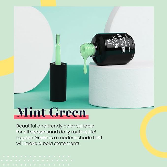 Beetles Mint Green Gel Nail Polish 15ml Green Gel Polish Color Gel Polish Soak off Uv Led Nail Lamp Nail Art Manicure Salon Salon DIY Gel Nail Design